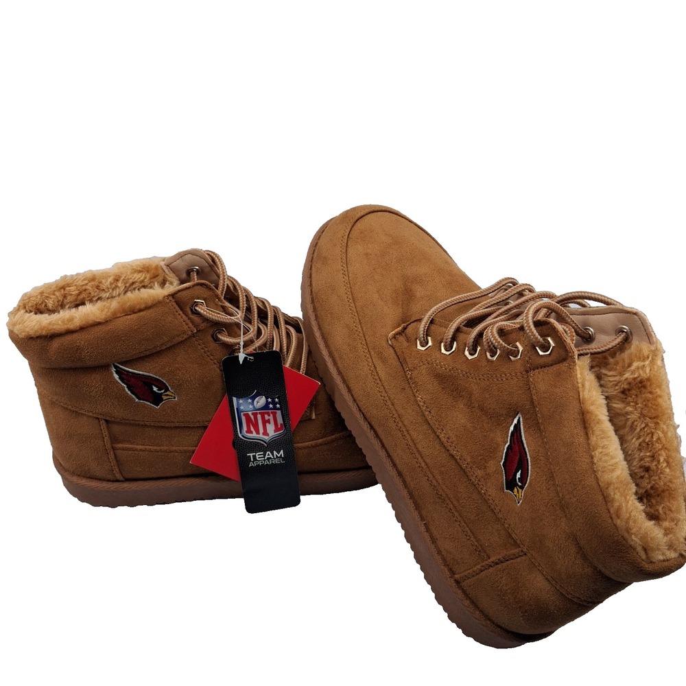 FOCO NFL Team Logo Tailgate Mens 11 Boots Arizona Cardinals Suede Faux-Fur Lined